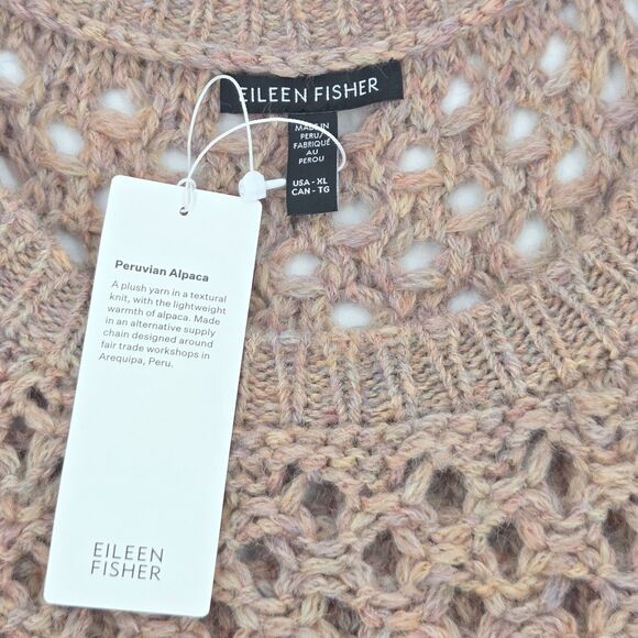Eileen Fisher Peruvian Alpaca Sweater Womens Size XL Pink Fall Holiday Oversized - Picture 4 of 7